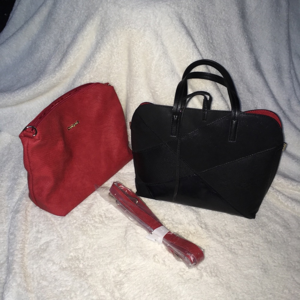 Desigual Reversible Black Red hand and cross bag
